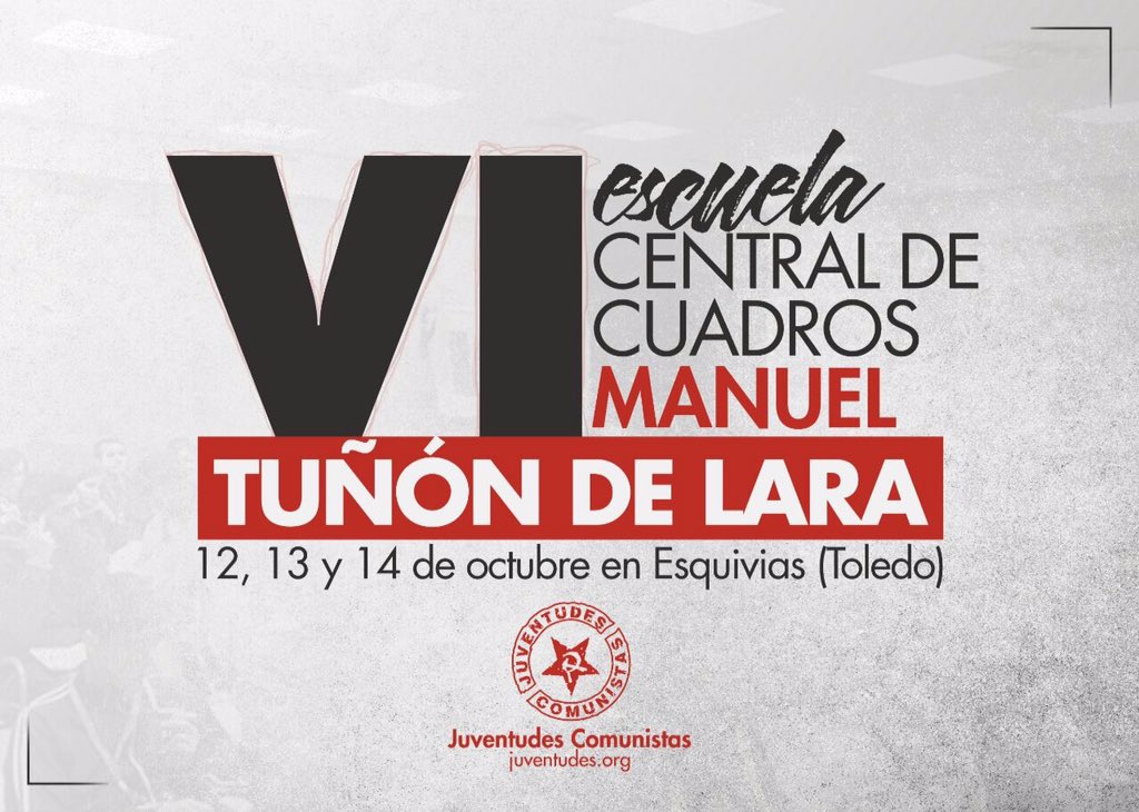 EddyIU's tweet photo. Un verdadero honor haber participado en la #VIEscuelaCuadros de la @UJCE hablando sobre el proceso de formación de la sociedad capitalista en #España y rindiendo homenaje a #JosepFontana #PierreVilar #TuñónDeLara #MirenEzetxarreta #VicensVives https://t.co/cgMuub2aLr