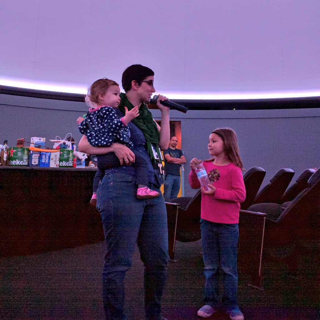 GLPAsocial's tweet photo. Our amazing host @astroshanno (and family) winding down #GLPA2018 with storytelling and door prizes. https://t.co/Gsz71kdss5