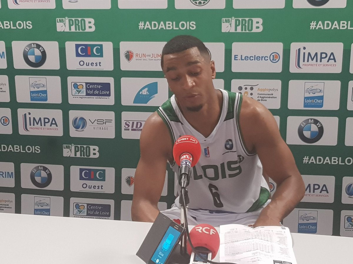 ADABloisBasket's tweet photo. Florian #Thibedore : "Ça ne s'est pas joué à grand chose. Il va falloir mettre davantage d'intensité lors des prochains matchs" #ADACBC #ProB #LNB https://t.co/qHkMJs0nmI