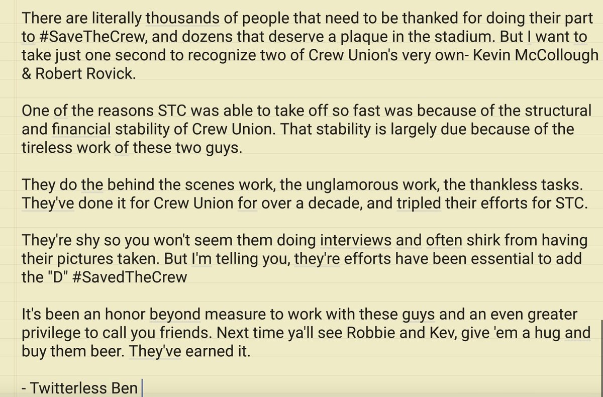 CrewUnion's tweet photo. You guys might not know it, but @MingMev and @rrovick are legends and our whole City is better for having them be part of our story. Not that you'd ever hear them tell it. Thank you, guys! #SavedTheCrew #WindowlessVan https://t.co/NirmZuEXgI