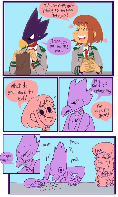 Tokoyami joins deku squad for lunch 