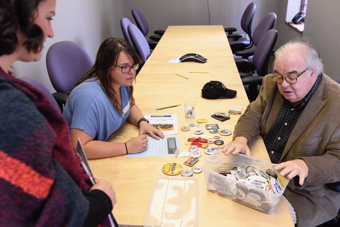 The #UISedu History Department held their second History Harvest @InnovateSPI earlier today! Community members brought in historical items related to Illinois’ history to be scanned and photographed by students for inclusion in an online digital archive. https://t.co/zCBRFXMhjm