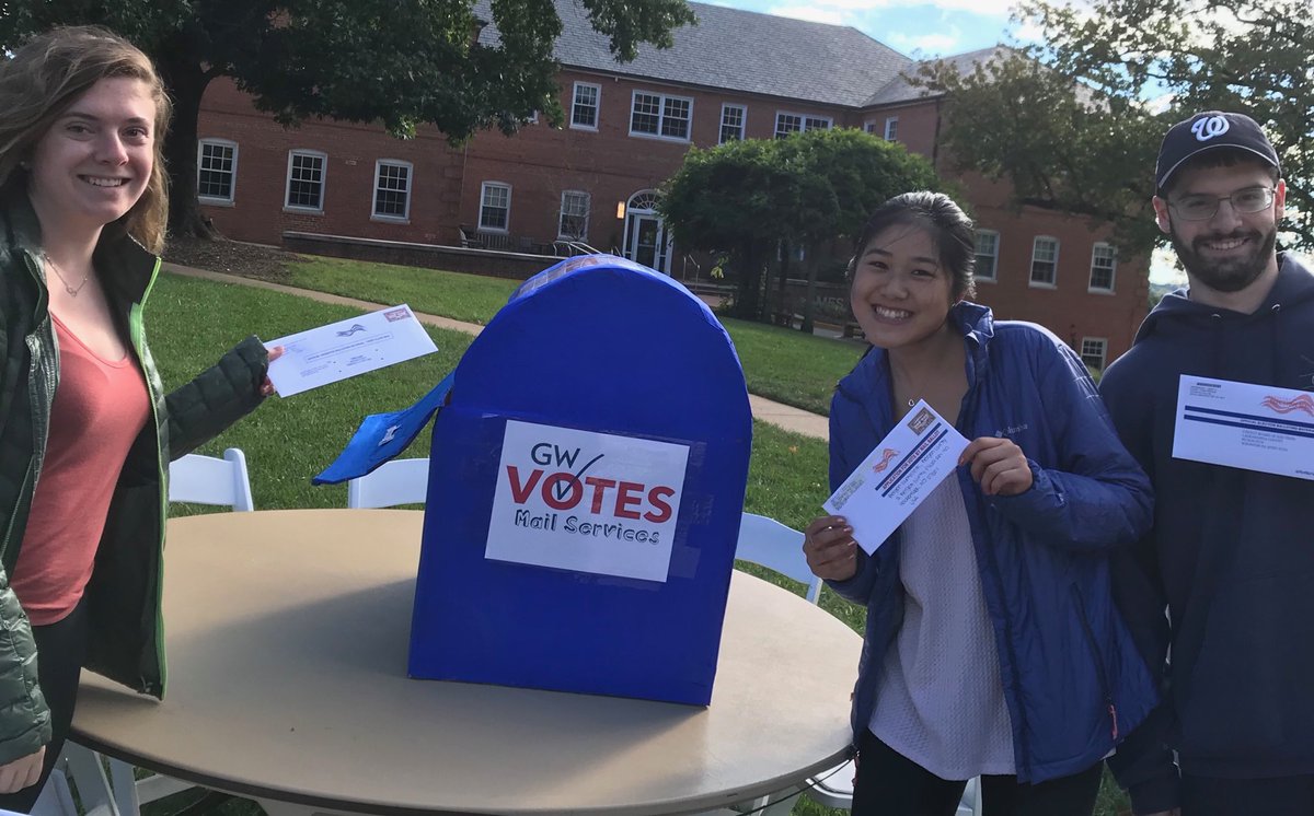 amybc's tweet image. Party at the Mailbox #gwvotes @gwserves