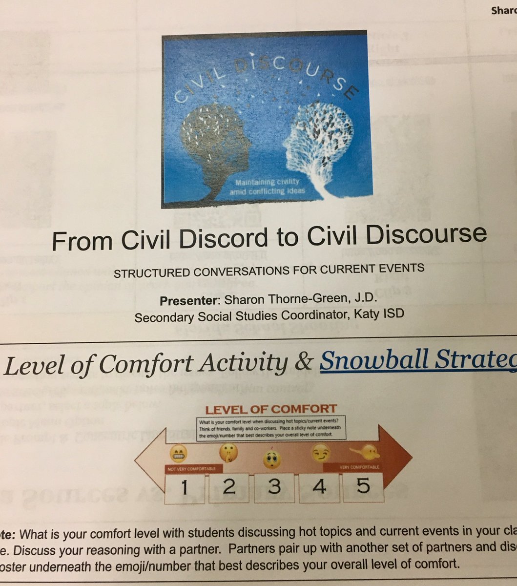 crystal_klose's tweet image. If we as social studies teachers don’t teach kids how to talk about politics in a civil, respectful way, who will?? #GoodQuestion #TXCSS18