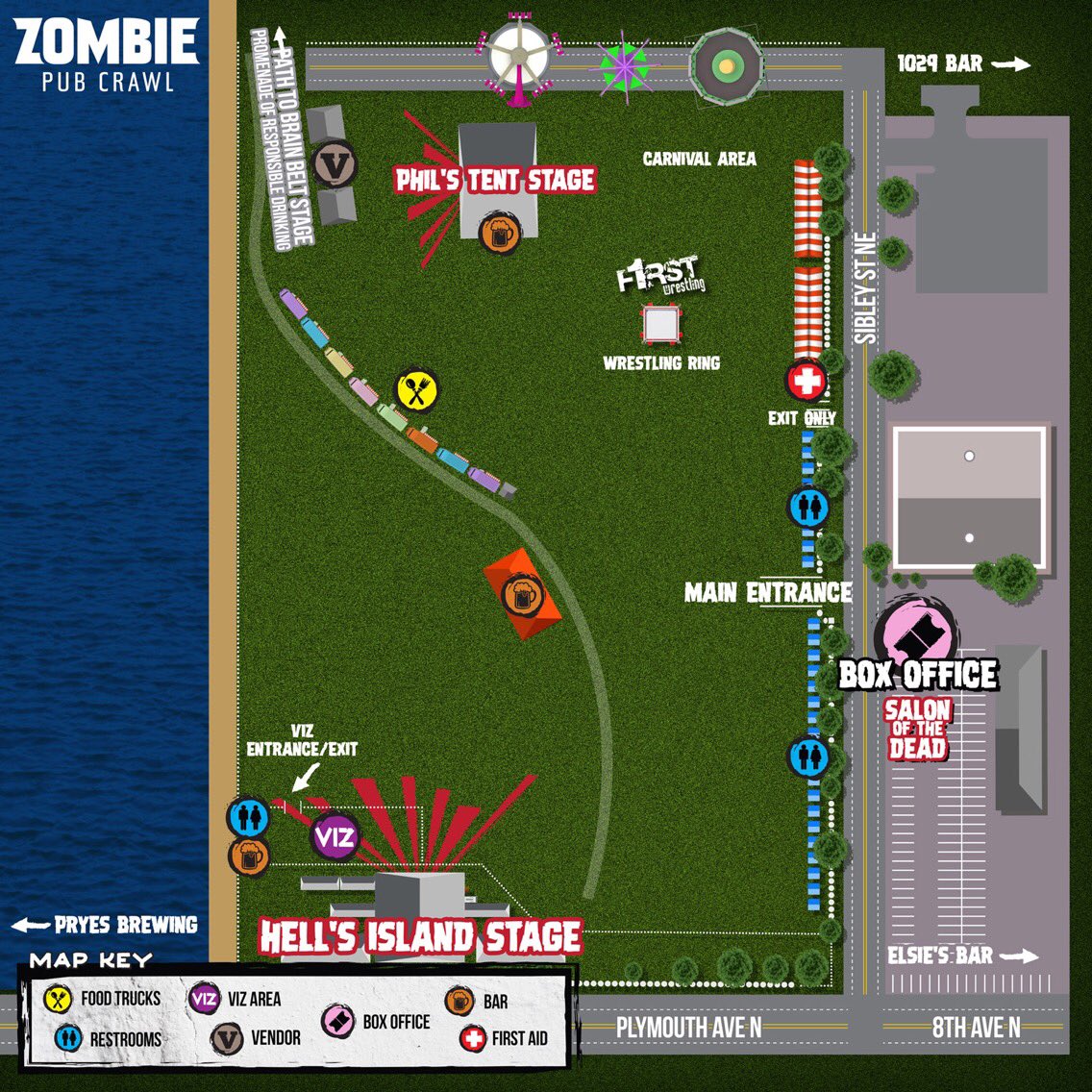 f1rstwrestling's tweet photo. THE GATES ARE OPEN!
Come find us at the @zombiepubcrawl...
It’s easy, we’re on the map!
🧟♂️🍻🧠🧟♀️
LIVE PRO WRESTLING:
5pm to 7pm & 8pm to 10pm
#ZPC2018 https://t.co/dYzMZe57U6