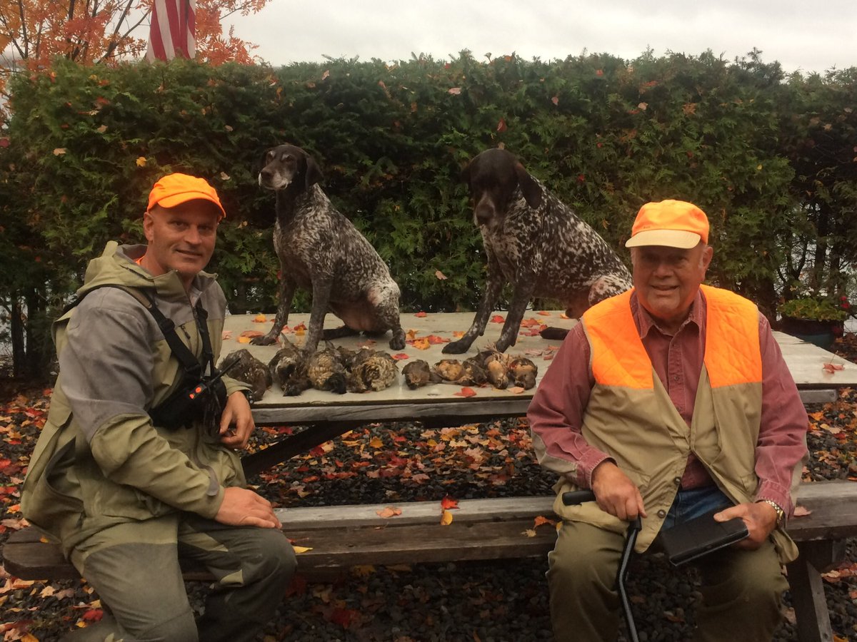JeffMiller17's tweet photo. Weather was tough but managed to find a few this week! #Maine #uplandhunting #fatherson #gsp’s https://t.co/xdP2K0MiW0