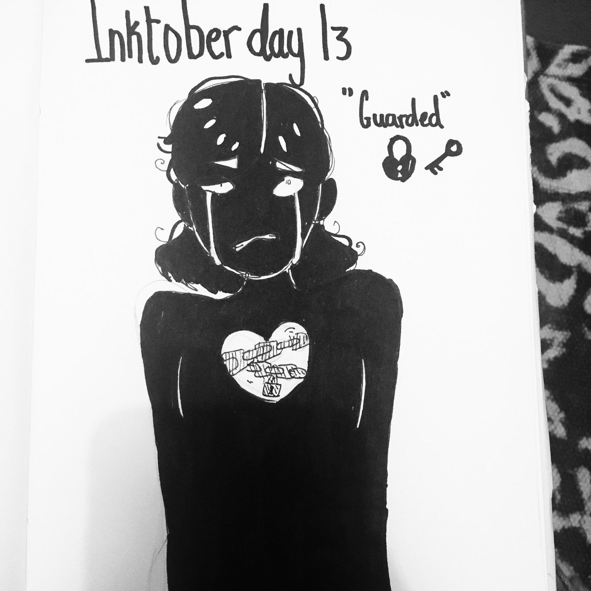 Inktober day13-"guarded" angst so much angst #InktoberDay13 #inktober #Inktober2018 #guarded #angst 