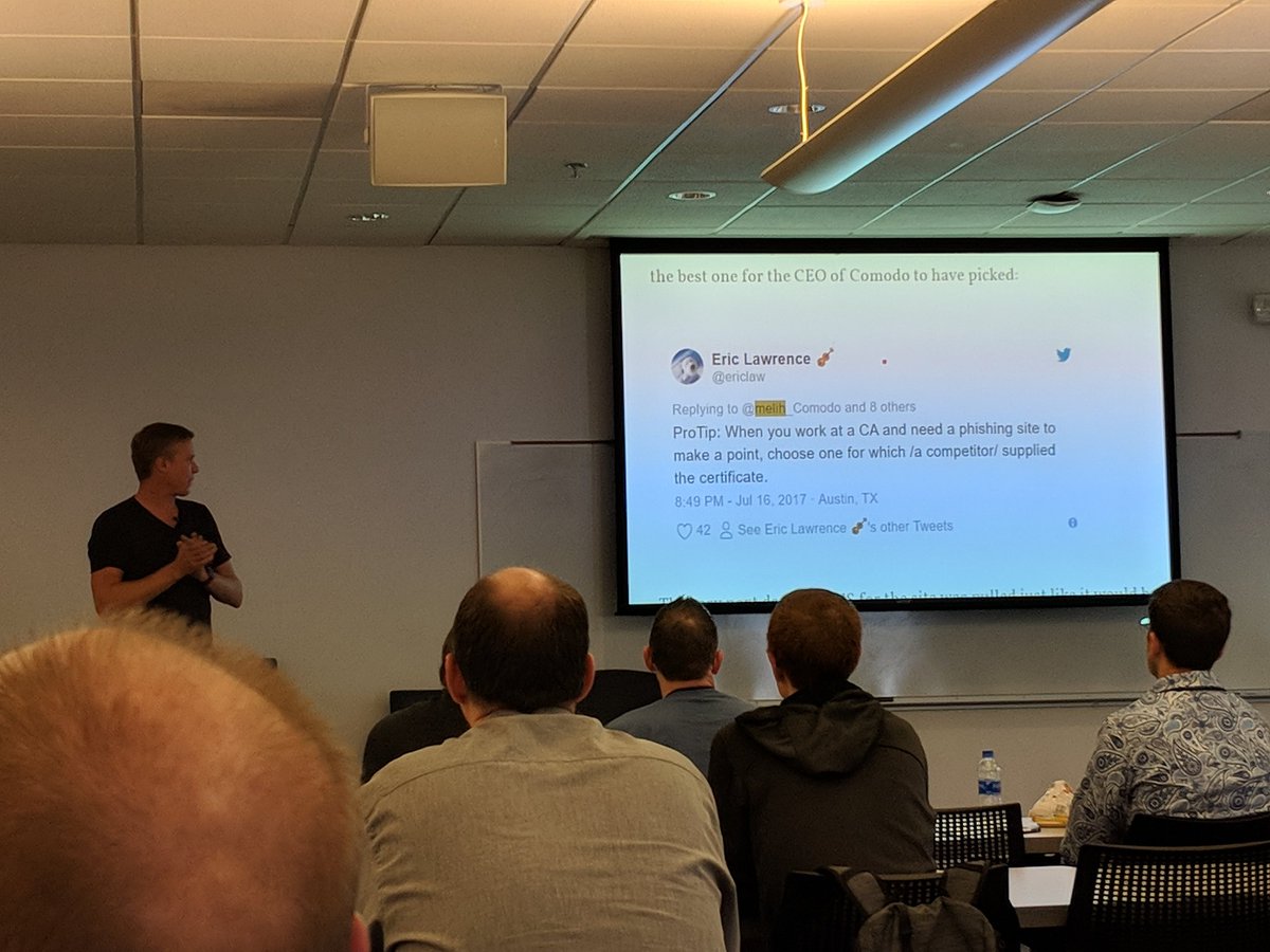 coridrew's tweet image. Keynote by @troyhunt features tweet from @ericlaw :)
#DevFestWeekend2018