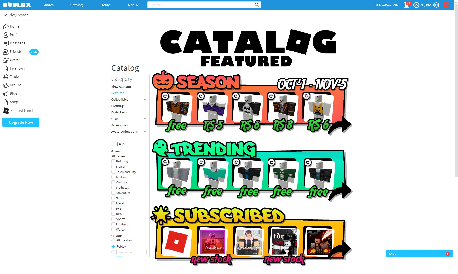 Roblox Catalog Template