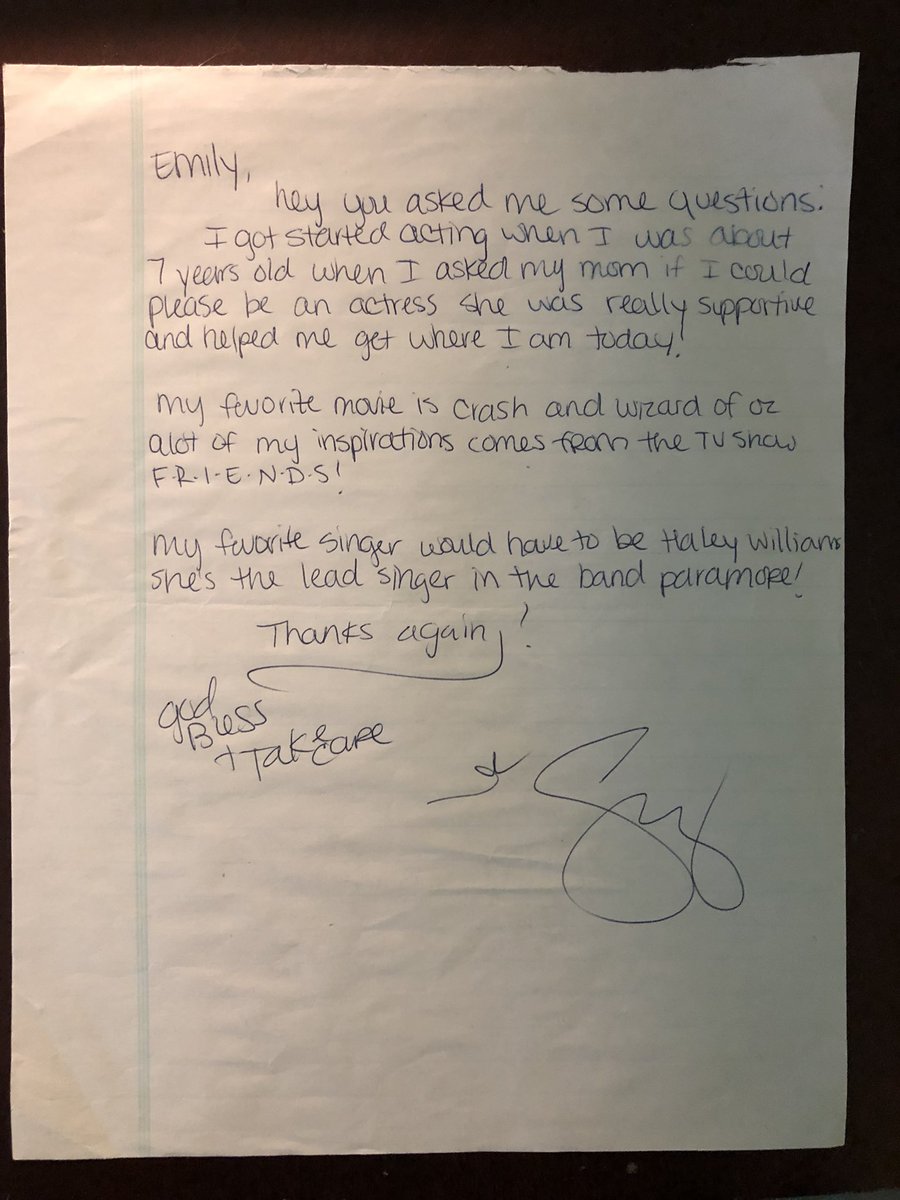 Emily Folklore On Twitter Like 10 Years Ago I Wrote Selena Gomez Fan Mail And She Sent This Back