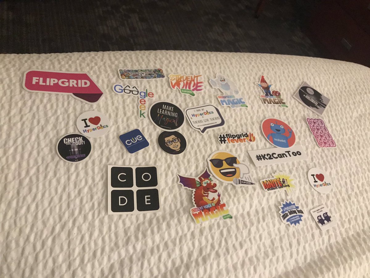 Julie_Janzen's tweet photo. Reviewing my additions to my sticker collection ��� #stickerculture #stickerswap #wearecue #fallcue https://t.co/iE9bXMRwO3