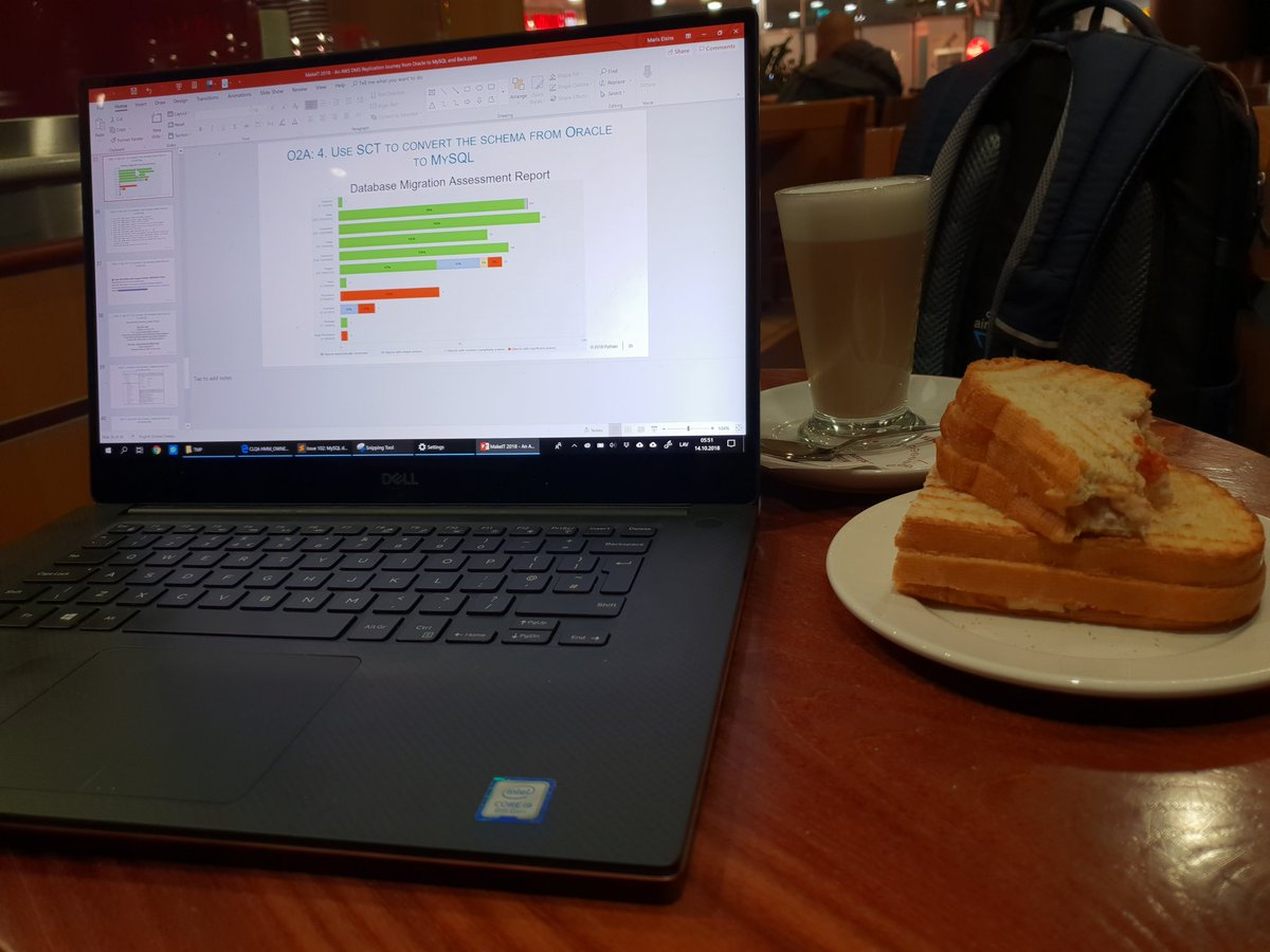 MarisDBA's tweet photo. The best way to make sure your slides are fresh in your head is creating them the day before the conference while having breakfast at the airport at 6am! The little joys of the conferencing! #sioug #makeit #hroug #pythianlife https://t.co/cwuMU9EFHl