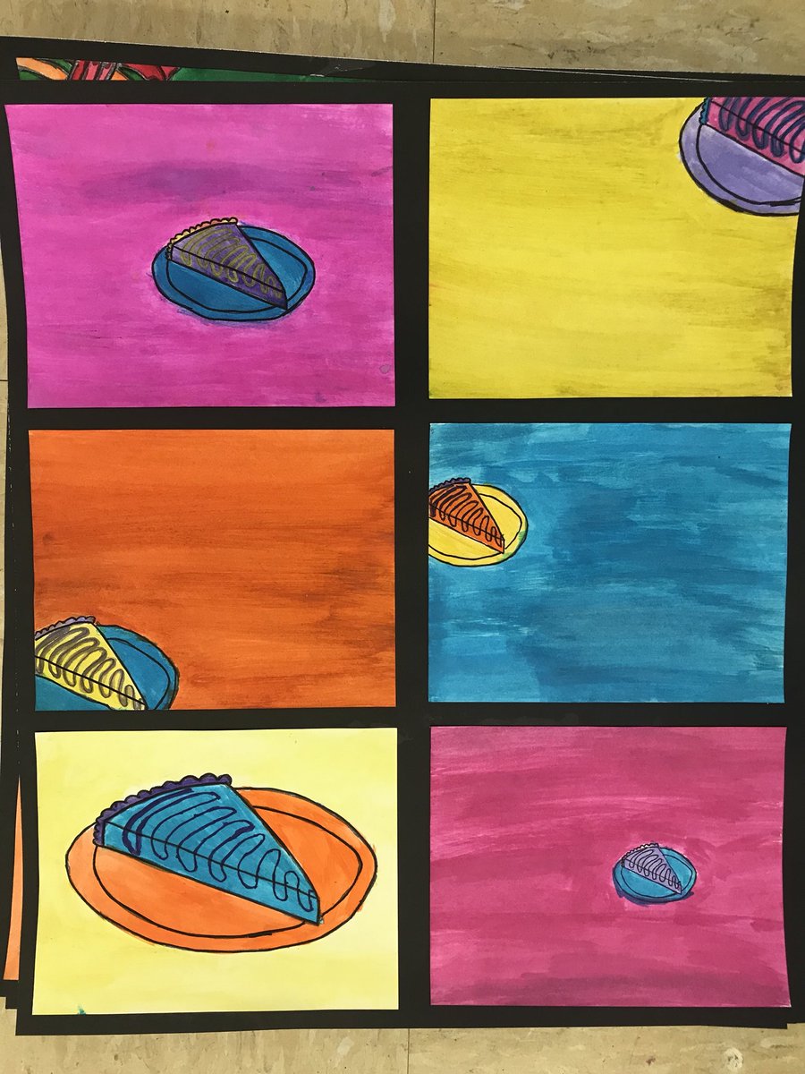 karla_kolb's tweet photo. TMS Art Students using technology (Google Slides) to manipulate an original drawing into a Pop Art Masterpiece showing repetition and variation @ArtsFcps1 @TaylorTwig #FCPS1KidsDeserveIt https://t.co/vuP9e8nlX5