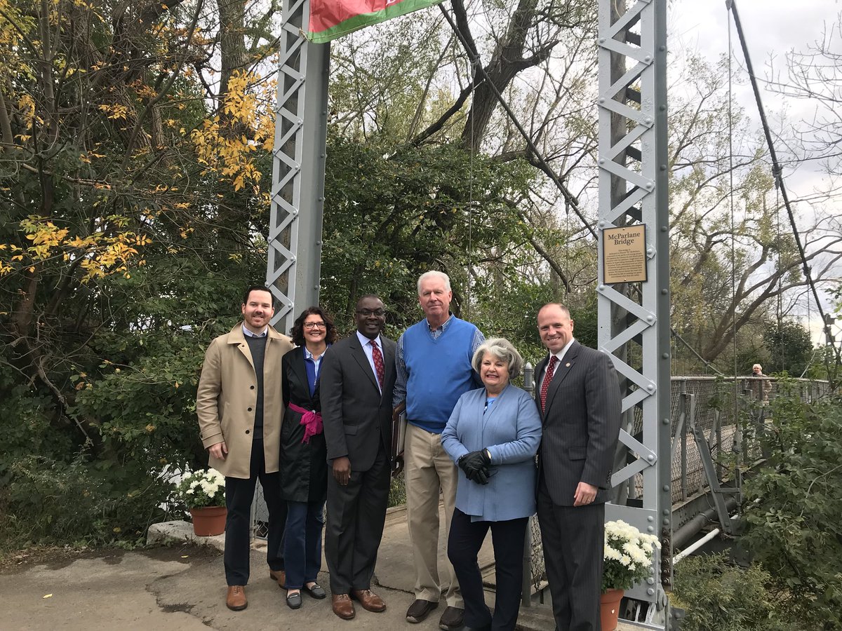 PJ McParlane dedicated 40 years of his life to our parks. Today, <a href="/bfloparks/">bFLO Olmsted Parks</a>, my partners in govt &amp; I had the privilege of recognizing him by dedicating the bridge at the Caz Golf Course to him. Congrats PJ!