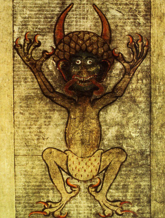 外薗昌也 鬼畜島 パンプキンナイト 闇異本 犬神連載中 悪魔が書いたとされる中世最大の本 ギガス写本に描かれてる悪魔の絵が茶目っ気たっぷりで好き 父ちゃんのイメージに反映してる
