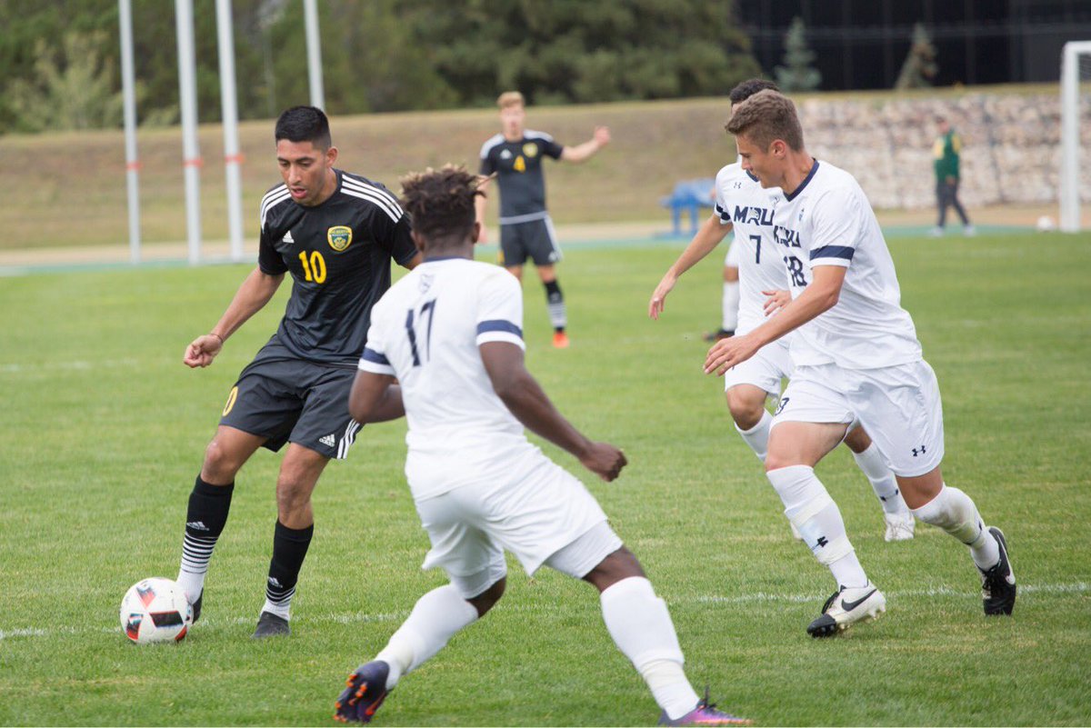 BearsandPandas's tweet photo. GBS🐻⚽️ RECORD BROKEN:
With three points (1G, 2A) in their win over Mount Royal this afternoon, Golden Bears striker Ajeej Sarkaria has set the new all-time @CanadaWest scoring record! 

@Sarkaria7 now has 58 career points (35 goals, 23 assists) in three seasons with the Bears. https://t.co/XvRPmOWxD0