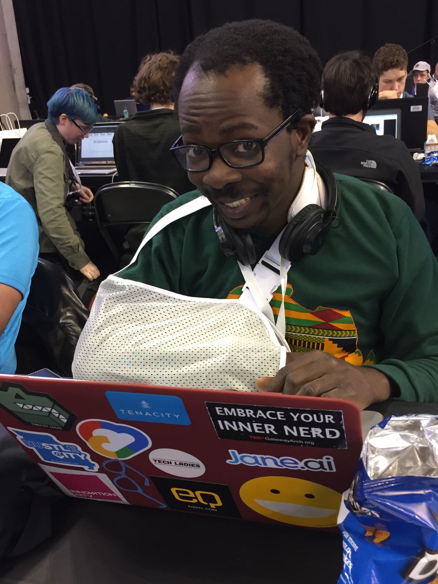 compaqbob's tweet photo. This is Baba. @AskMakersValley CTO &amp; Co-founder by day, hacker for good by night. 
@jane_ai @globalhackHQ #globalhack7 #teamjane https://t.co/ojdF563Wju