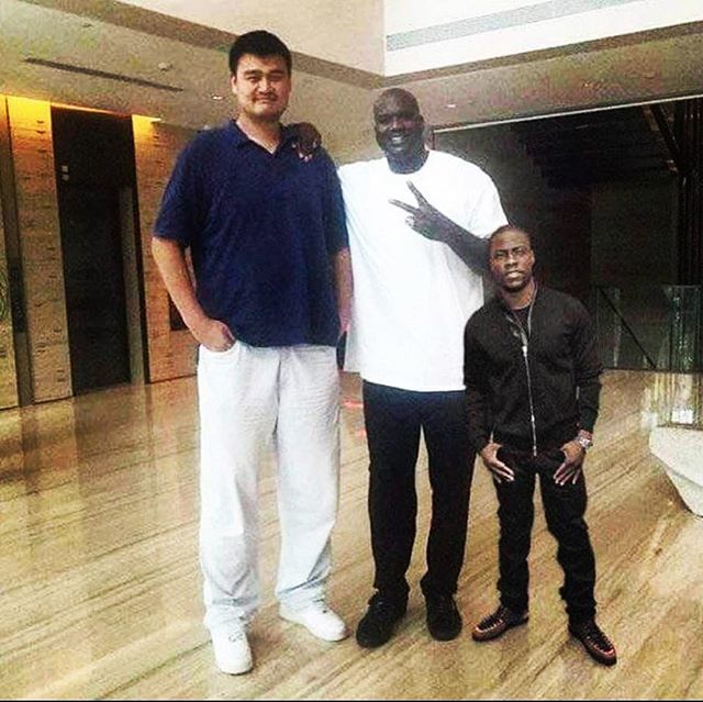 IvanParron's tweet photo. @americanairlinesarena #Miami to see @KevinHart4real in concert. These are NBA legends @Yao Ming &amp; @Shaq with Kevin Hart... Hart looks like an action figure 😂 #IvanParron #EntertainmentLawyer #SportsLawyer #NBAagent #NFLagent #PARRONLAW #Entertainmem… https://t.co/bp8YmrBATx https://t.co/dOeXQx8SXZ