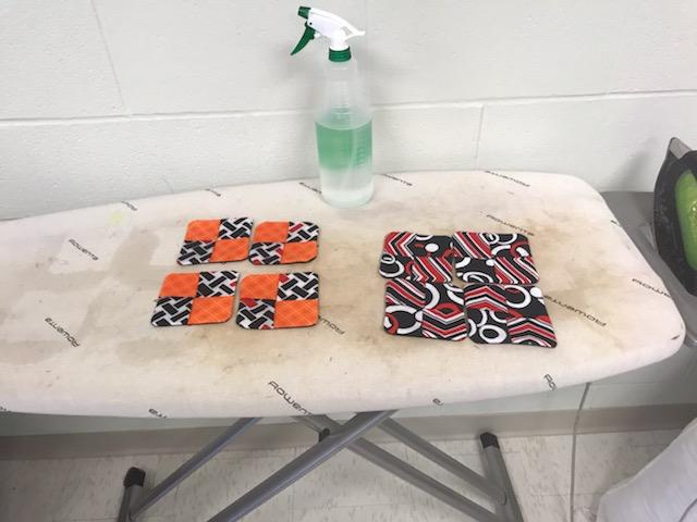 Exchange students from The Netherlands sitting in class (AWI 4M0 Fashion and Textile Design) with their billets @CastlebrookeSS &amp; making some folded drink coasters. Thanks to Mark Stevens for providing instruction. <a href="/QHoppie/">Rasulan Q Hoppie</a> <a href="/Gilesteach/">Hilary Giles</a> <a href="/KirkDawson2/">Kirk Dawson</a> <a href="/angela_adekunle/">Angela Ayeni</a> <a href="/PeelSchools/">Peel District School Board</a>