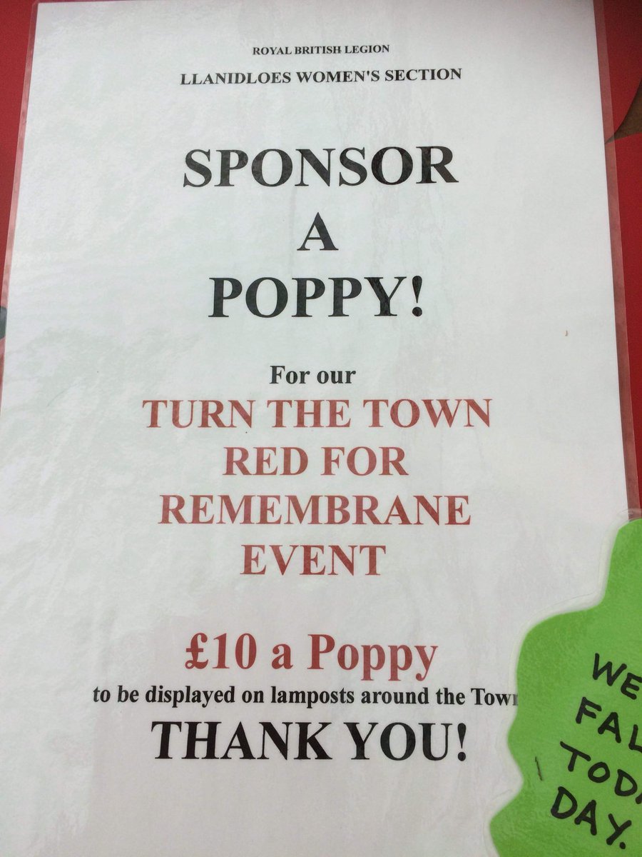 trudydavies1964's tweet image. TRADESMEN or SMALL BUSINESSES @LLANIDLOES Plumbers, carpenters, painters, electricians, builders etc SHOW YOUR SUPPORT sponsor one our lamppost Poppy’s, forms @Woosnam &amp;amp; Davies News #TurnTheTownRed #CountdownToPeace #PoppyAppeal #IAA18 @betterRetailing @IAAcademy @Retailexpress