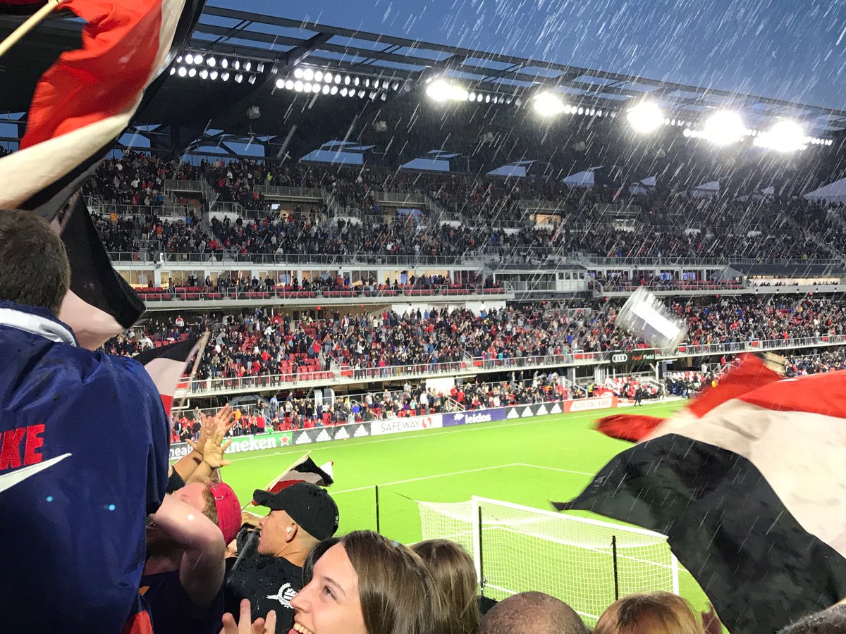 edfischman's tweet photo. @dcunited My first beer shower at โฆ@AudiFieldโฉ! Canouse for the win! #DCvFCD #DCU https://t.co/ZMv90xlryz