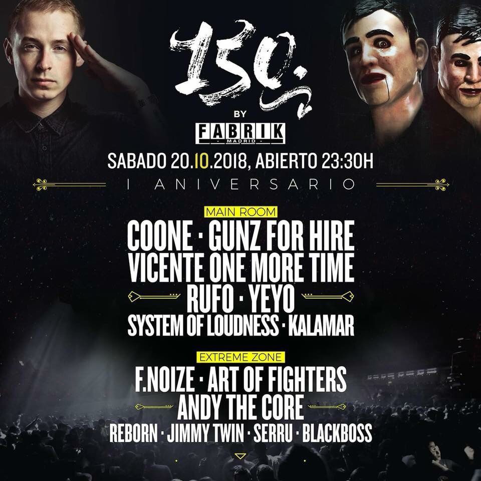 fabrikdiscoteca's tweet image. “RT” &amp;amp; ven gratis al I Aniversario de #150 en FABRIK el 20 de octubre !! #Sorteo