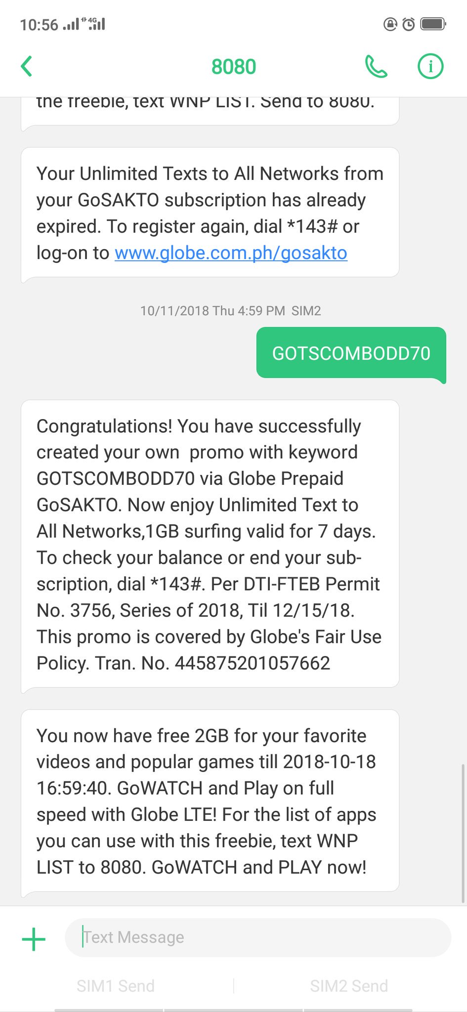 gotscombodd90 check balance