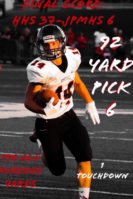 GREAT WIN last night Black Knights!! Special shoutout to <a href="/JoshKreiderr/">Josh Kreider</a> @mattheuston1 HAVE A DAY YOU TWO!!! Knights win 37 to 6 over J. P. McCaskey! Thank you too all the kids that made the trip and we’re LOUD all night long.
