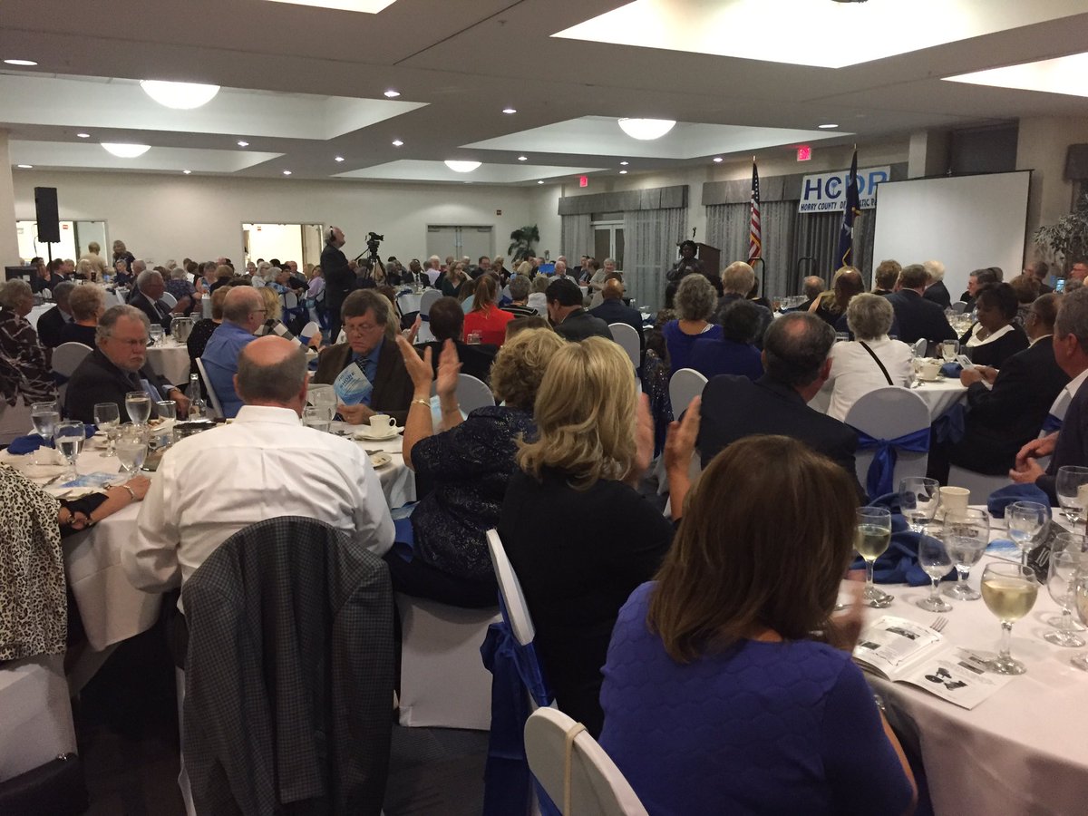 Listening to Rosalyn Glenn, our State Treasurer candidate speaking to a sold out crowd in Horry County! #Organizing