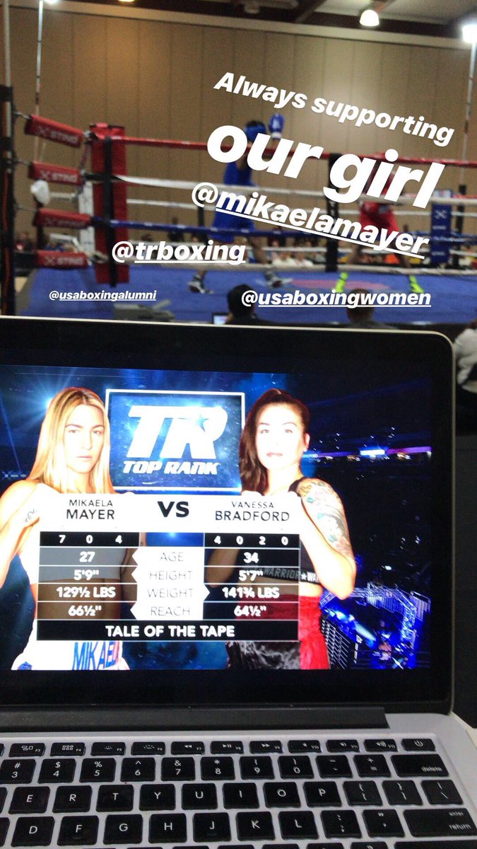 Let’s go @MikaelaMayer1 🥊  @USABoxingAlumni @TeamUSA @trboxing https://t.co/09pKluY5sJ