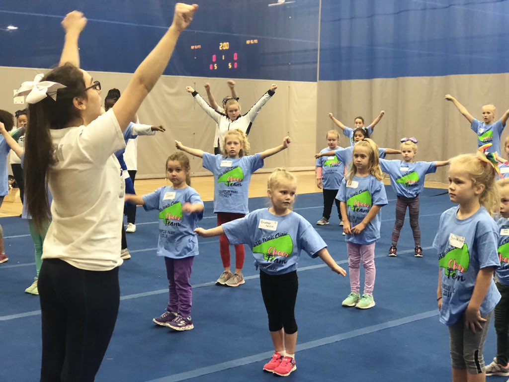 cphscheerteam's tweet photo. We had an absolute blast at our kids clinic today! So great to see old and new faces with an awesome turnout! Stay tuned for our performance at the @cprebelfootball game this Wednesday! 🎀💙🎀 https://t.co/Yj1AyTjJyE