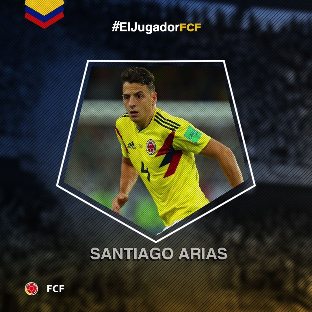 FCFSeleccionCol's tweet photo. #ElJugadorFCF

Nuestra hinchada eligió.  

@santiagoarias13 #ElJugadorFCF del duelo ante Estados Unidos. 
#USACOL https://t.co/crtVQ4edhE