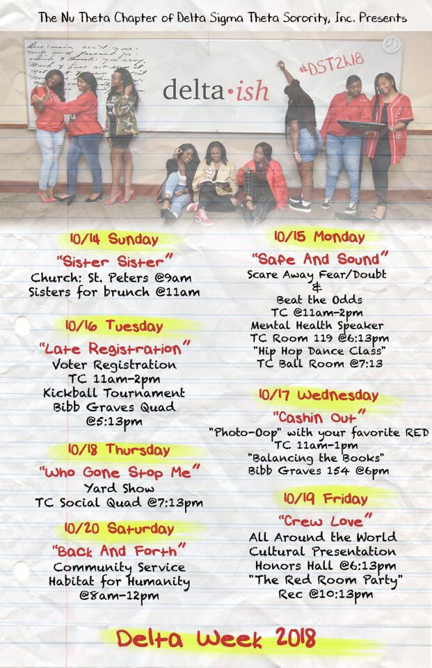 ascameron_'s tweet photo. This what y’all been waiting for 🚨💁🏽‍♀️ #DeltaWeek is FINALLY HERE! Starting tomorrow, come out and join us for the week and bring ya friends too. 😌✨ #DeltaWeek2018 #NuTheta #TroyU #TheWaitIsOver #TroyU19 #TroyU20 #TroyU21 #TroyU22 https://t.co/F1lWqImDs3