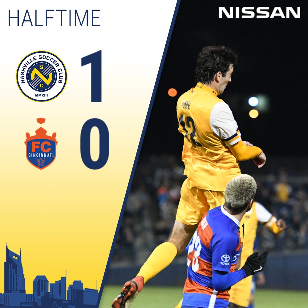 Hume's early goal has us ahead against the league leaders. Tune in to see if we can finish them off! #OurTownOurClub #NSHvCIN