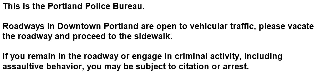 Portland Police tweet media