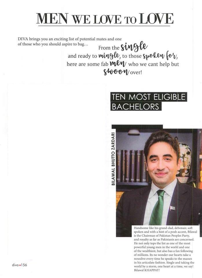 SamirMir's tweet image. 2018 Diva Magazine is listed as the top fashion/lifestyle publication of Pakistan. Chairman PPP Bilawal Bhutto Zardari is on top of the most Eligible Bachelors list. #BilawalBhuttoZardari 
#DivaPakistan #DivaMagazine #AnnualIssue2018 #Diva #PPP