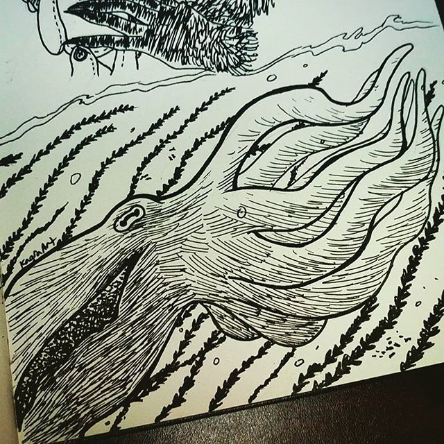 kagra280's tweet photo. Inktober day 10. Flowing kraken.  #inkdrawing #inktober #inktober2018 #ofmonstersandmyths #kraken #flowing https://t.co/iv2zQUafYx https://t.co/hq9vCYjlsB
