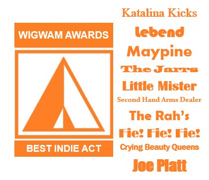 Another chance to hear the WIGWAM Online Radio Awards - Indie Category 12 noon UK today, then 2am UK &amp; 9pm tonight EST in US/Canada. Listen in at: radiowigwam.co.uk