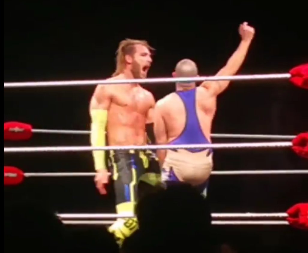 AngelicoTeam's tweet photo. The "King of Switzerland" #Angelico wins again!☝️✊ Vs  #JonnyStorm yest 13/10/18 in their 1st time singles #fight! At #SWE #SwissWrestlingEntertainment #KOS5 13/10/18 in #Olten  #Switzerland. Details of #fun match (https://t.co/5fARRCfBch). #wrestlers #prowrestling #Wrestling https://t.co/NCvVuGkCcV