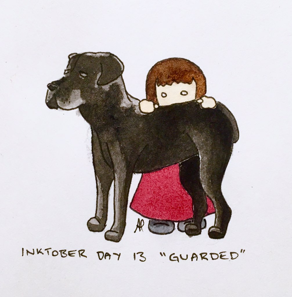 Gumption_Girl's tweet photo. Inktober 2018 Day 13  "Guarded" #inktober #inktober2018 

You know how when you see/say a certain word over and over again it loses meaning and sense? 

Yeah so Guarded doesn't look real anymore 

#InktoberDay13 #guarded #guarddog #dog #canecorso https://t.co/lu9NUaAjKL