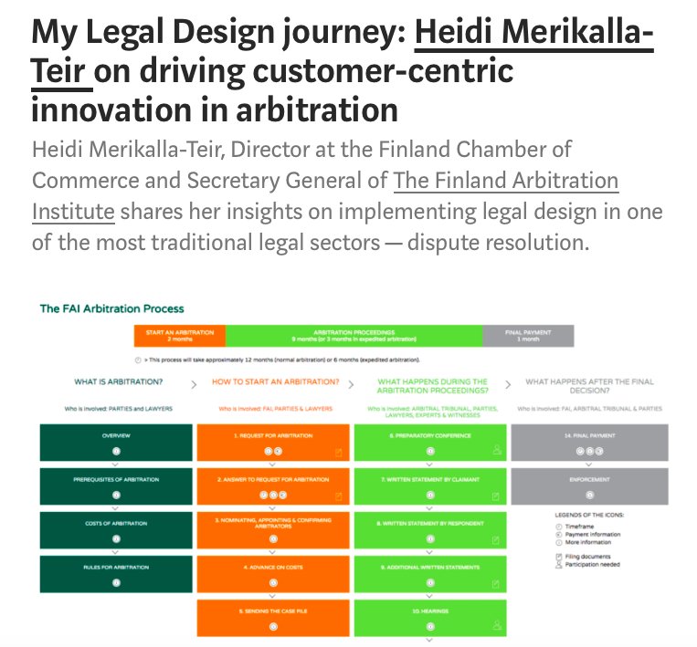 DotLegalDesign's tweet image. Sunday read : Discover one of @DotLegalDesign&apos;s recent project from our client&apos;s perspective, and how to implement legal design in one of the most traditional legal sectors — dispute resolution. #legaldesign #dotlegaldesign 

medium.com/legal-design/m…