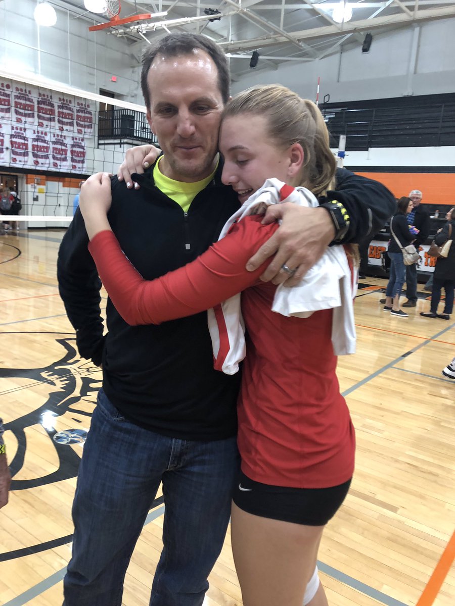JasonWedgbury's tweet photo. Congrats to the @CedarFallsVB team on their MVC championship! And, after the best libero in the state gets injured, the greatest team leadership supported Emmy in the championship match! These girls are the best both on and off the court! #TigerPride https://t.co/v7Ondgx5ys