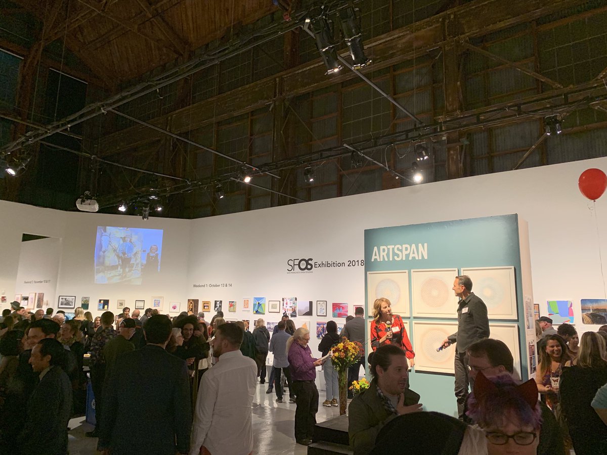 RustyRueff's tweet photo. Great opening night for @artspansf #sfos18 #OpenStudios 43 years of making sure that artists can create and live in #SF. Check out Open Studios this weekend and the next 4 weekends. https://t.co/5yqJVfYyN2