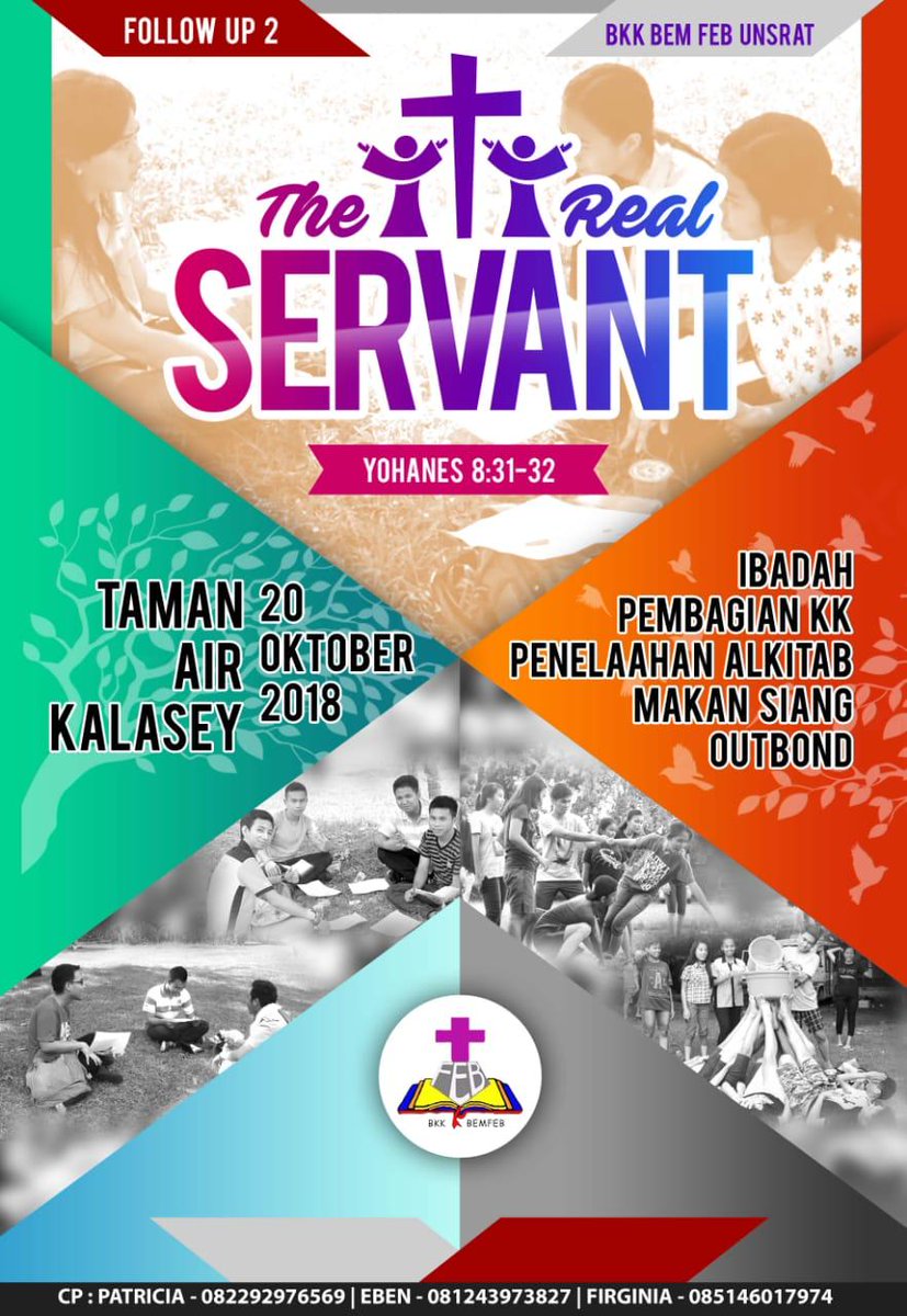 Syalom teman-teman. 
Khusus untuk teman2 Mahasiswa Baru 2018. Yuk bergabung dalam Follow up 2.
So, bagi yang belum mendaftarkan diri langsung aja ke SEKRETARIAT BKK untuk menuliskan nama kalian ya 😍😍.
Akan banyak hal yang akan kita dapatkan..

Terima kasih. Tuhan memberkati 😊