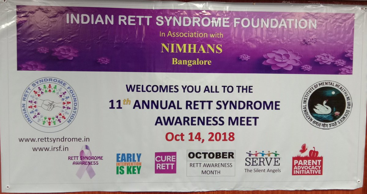 Prasannashirol's tweet photo. At #NIMHANS observing 11th annual #Rettsyndrome #Awareness Meet @ #bengaluru by #IRSF Indian Rett syndrome Foundation. #ORDI #globalgene #rarediseases https://t.co/vsLzrKNmHw