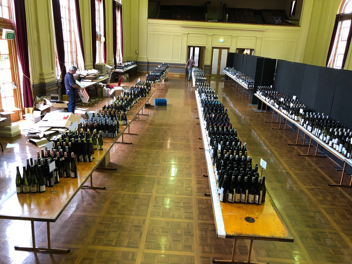 2018 Canberra International Riesling Challenge- just about ready to start judging tomorrow. A big thanks to all our helpers today - great job! #loveriesling #CBR