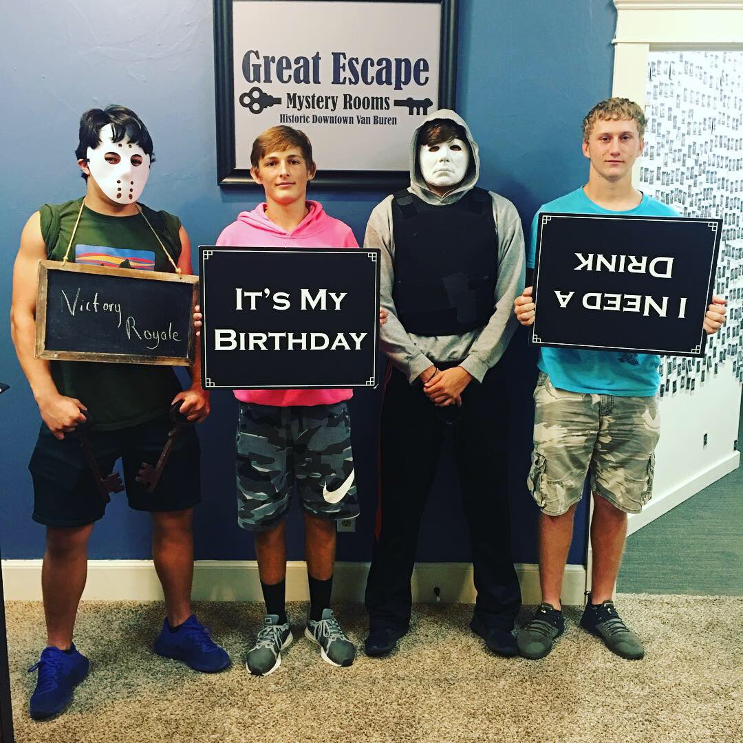GreatEscapeVB's tweet image. Victory Royale (boys) and Team Chaos (moms) escaped both Haunted Hotel and Prison Break, with LOTS of time to spare in both room.  Great teamwork!!! 👏🏼👏🏼👏🏼 Happy birthday to Garrett! #greatescapemysteryrooms #escaperoomvb #greatescape #escapevb #thingstodoinvb #escaperooms
