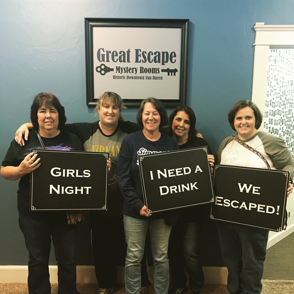 GreatEscapeVB's tweet image. Girls Night 2018 escaped Haunted Hotel with over 2 minutes on the clock!  Great work, ladies!!! 🙌🏼🙌🏼🙌🏼 #greatescapemysteryrooms #escaperoomvb #greatescape #escapevb #thingstodoinvb #escaperooms #escaperoom #puzzles #vanburenar #vanburen #weloveescaperooms #escape #fun #teamwork