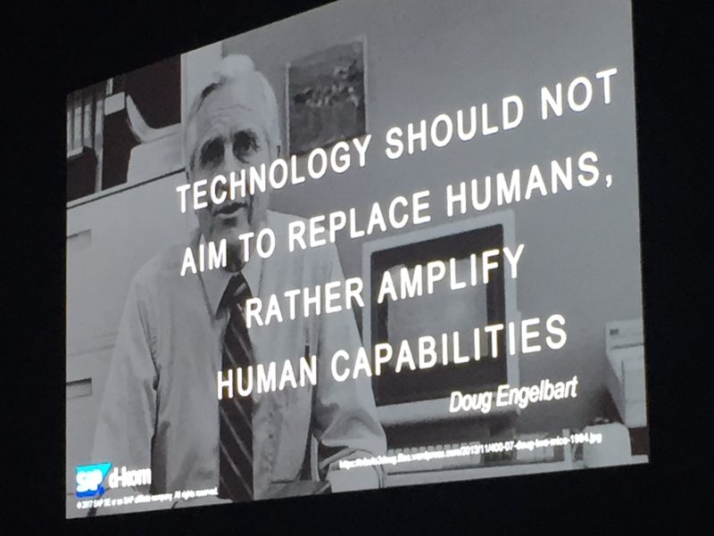 ChristinaDEI's tweet image. &quot;Technology should not aim to replace humans, rather amplify human capabilities&quot; - #DougEngelbart Quote. Shout out to Mark Finnern @finnern and Sam Yen for this wonderful slide! finnern.com/2017/02/09/the…