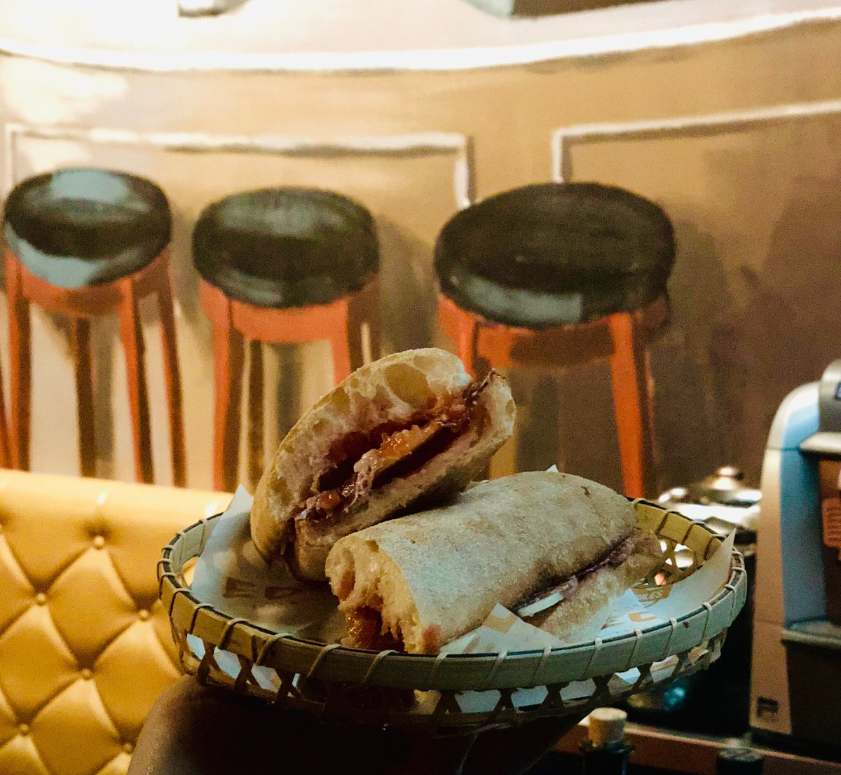 EdoTapas's tweet photo. Happy Hour Iberico de Bellota Bocata - Paleta, Chorizo, Salchichón, Idiazabal Cheese, Fresh Tomato and Pan de Cristal. Limited time only. Come and get it @edotapas 
@lasvegas_restaurants @foodporn @foodnetwork @lasvegasfood @jamonlovers #lasvegas #streetfood #happyhourlv https://t.co/rD3RjGAMjf